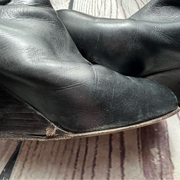 Tory Burch Black Irene Wedge Equestrian Leather Calf Boots/Booties - Picture 10 of 11